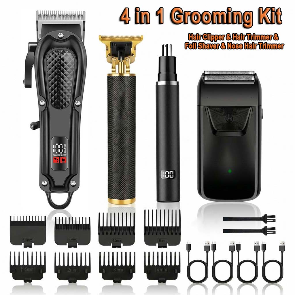 4 In 1 Esc - Conjunto de aparadores de cabelo masculinos
