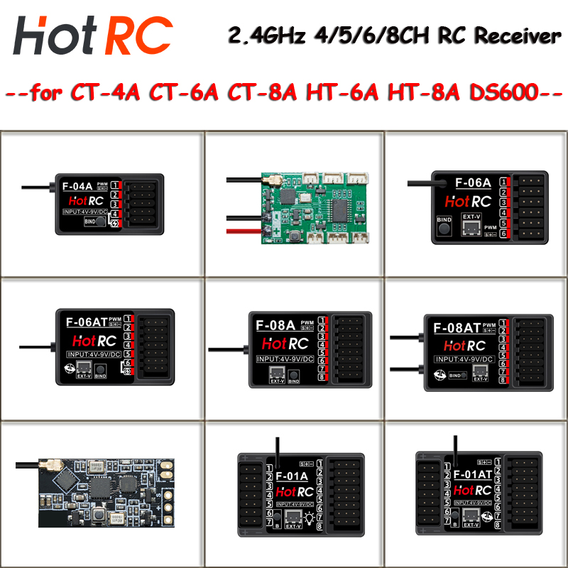 Radio Transmitter 2.4Ghz - HOTRC 2.4 Ghz Receptores F-01A F-10AT
