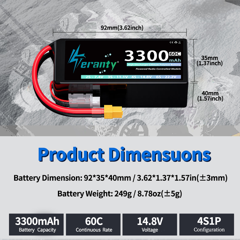 Bateria Lipo TERANTY 4S 3300mA - Lipo Battery 4S avaliação e preço