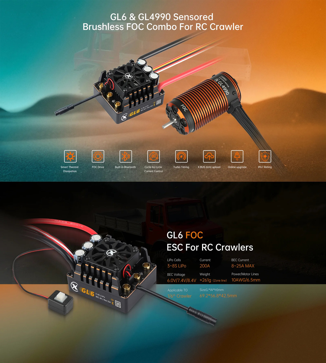 Combo XC FOC CRAWLER MOTOR SEM - 4 In 1 Esc avaliação e preço