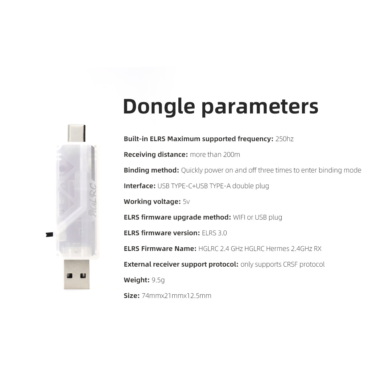 Dongle Sem Fio HGLRC ELRS 2.4G - Radio Transmitter 2.4Ghz avaliação e preço